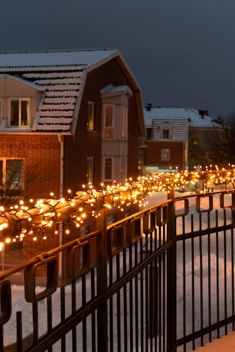 Ljusslinga Kluster 600 LED Amber 13,18 m Konstsmide